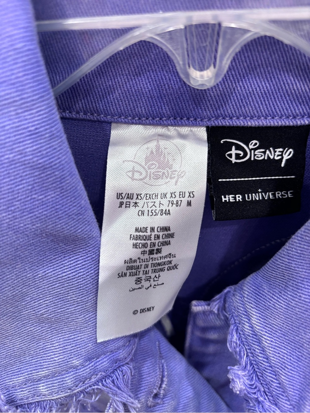 Purple Minnie Mouse Distressed Denim Jacket - Picture 7 of 11